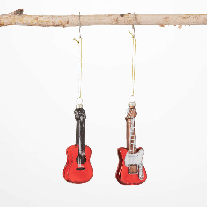 Glass Guitar Ornaments - 2 Styles