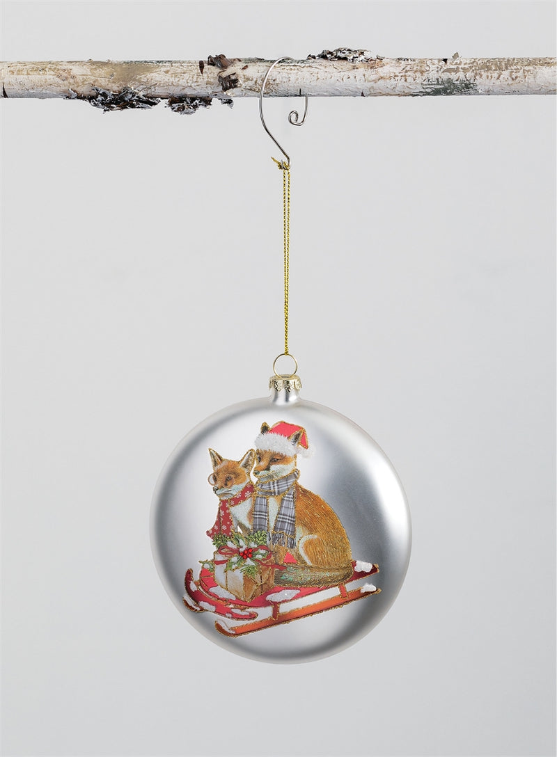 Sledding Animals Disc Ornament