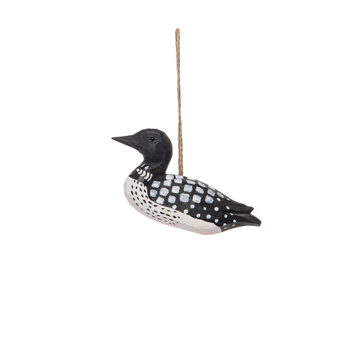 Loon Carved Wood Ornament