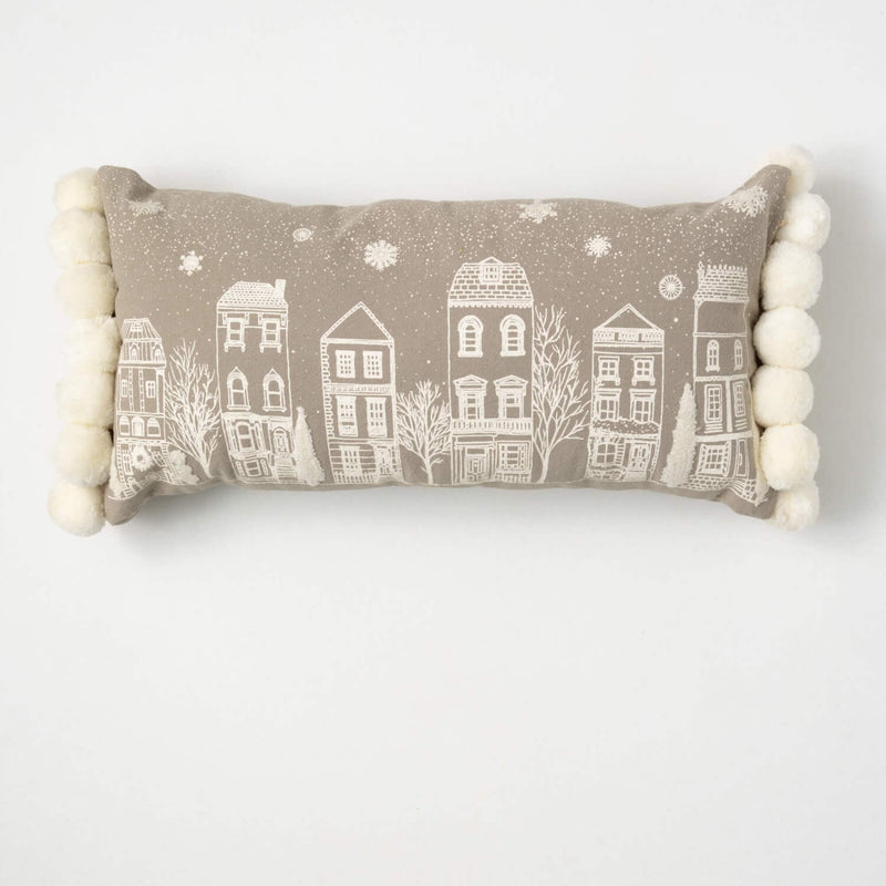 Village Scene Accent Pillow