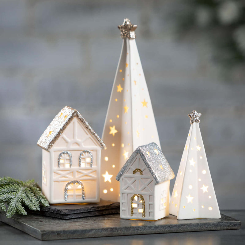 Ceramic LED House Set - 3 Pieces