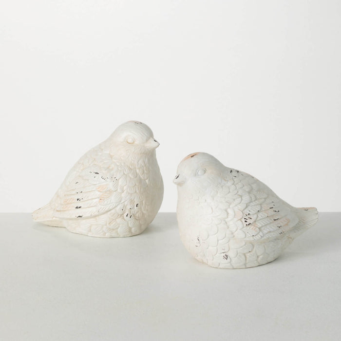 Whitewashed Bird Figurine - 2 Styles