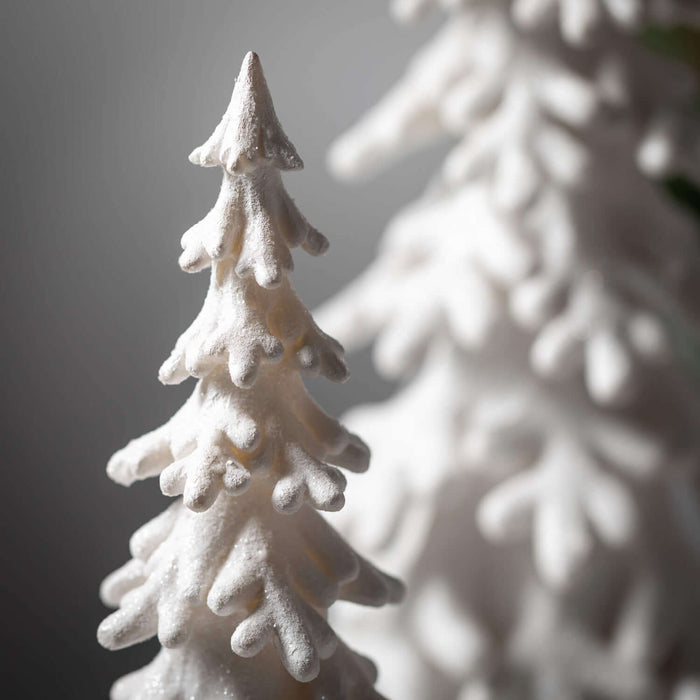 Snow Covered Pine Trees - Set of 2