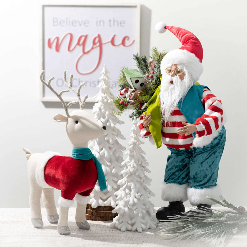 Snow Covered Pine Trees - Set of 2